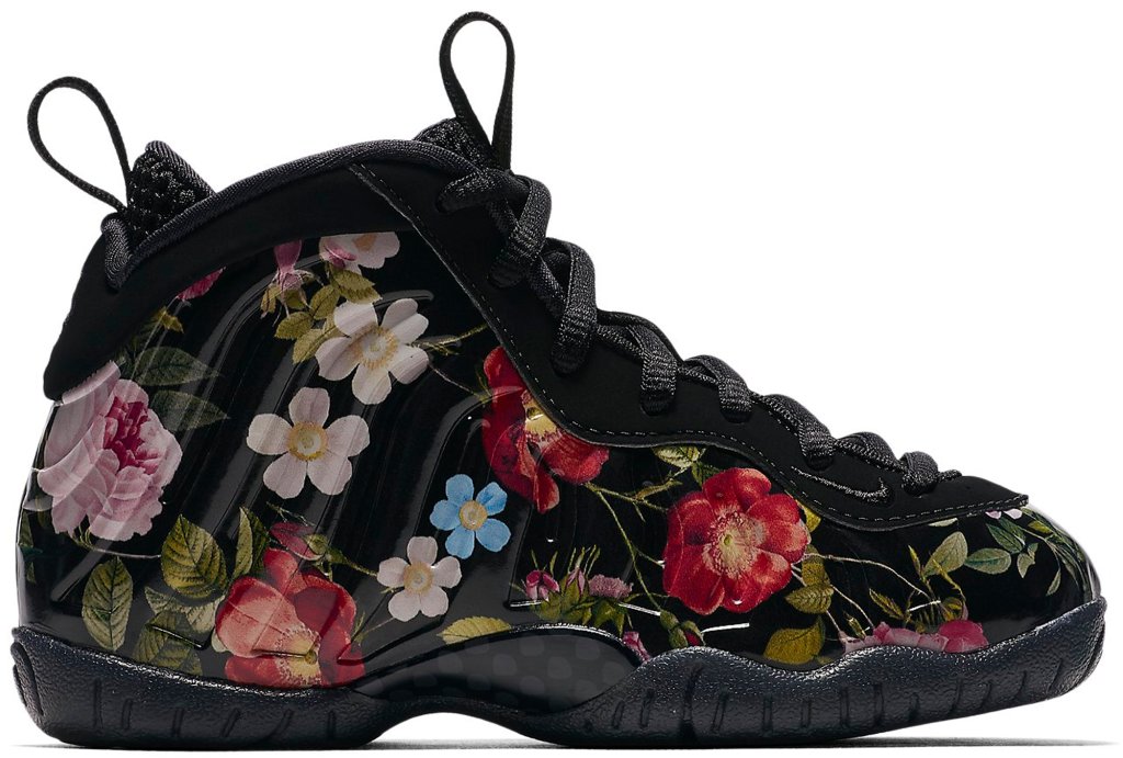 Nike Air Foamposite One Floral (PS) Black/Black-Metallic Gold (AT8249-001)