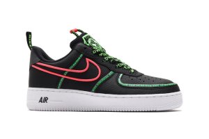 Nike Air Force 1 ’07 Worldwide Black/Flash Crimson/Green Strike (CK7213-001)