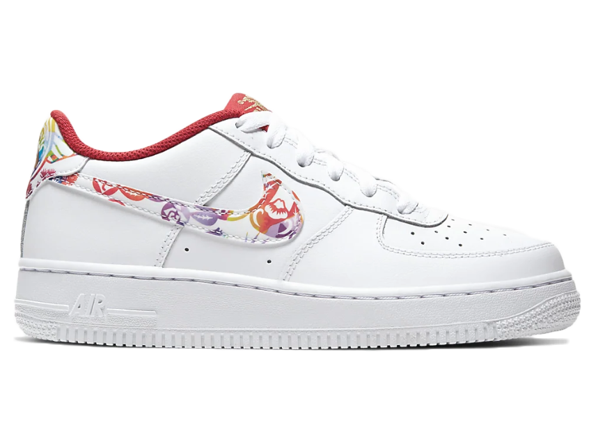 Nike Air Force 1 Chinese New Year 2020 (GS) White/White-Metallic Gold-Multi-Color (CU2980-191)