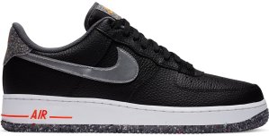 Nike Air Force 1 Crater Grind Black Black/Metallic Silver-Light Smoke Grey-Laser Orange (DA4676-001)