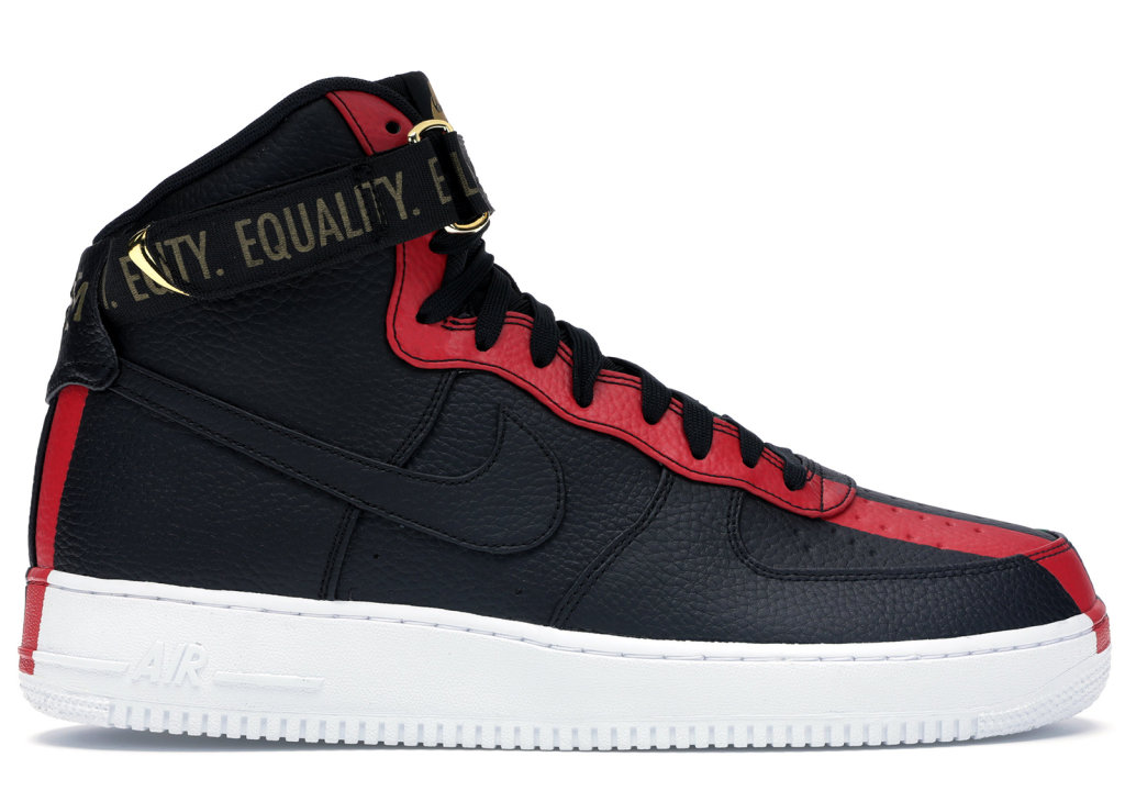 Nike Air Force 1 High Black History Month (2018) Black/Black-University Red (836227-002)