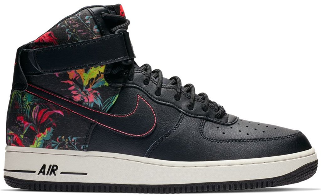 Nike Air Force 1 High Floral Black/Red Orbit-Summit White-Black (CI2304-001)