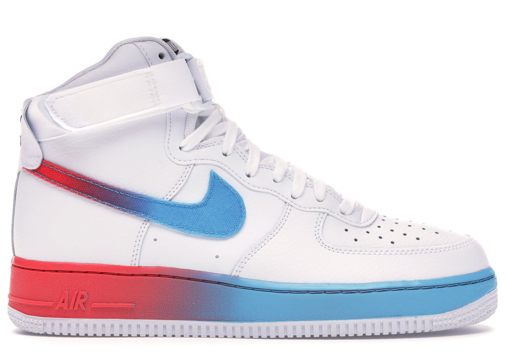 Nike Air Force 1 High Gradient White Blue Fury Ember Glow White/Blue Fury-Black-Ember Glow (CJ0525-100)