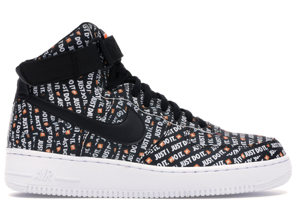 Nike Air Force 1 High Just Do It Pack Black Black/Black-White-Total Orange (AQ9648-001)
