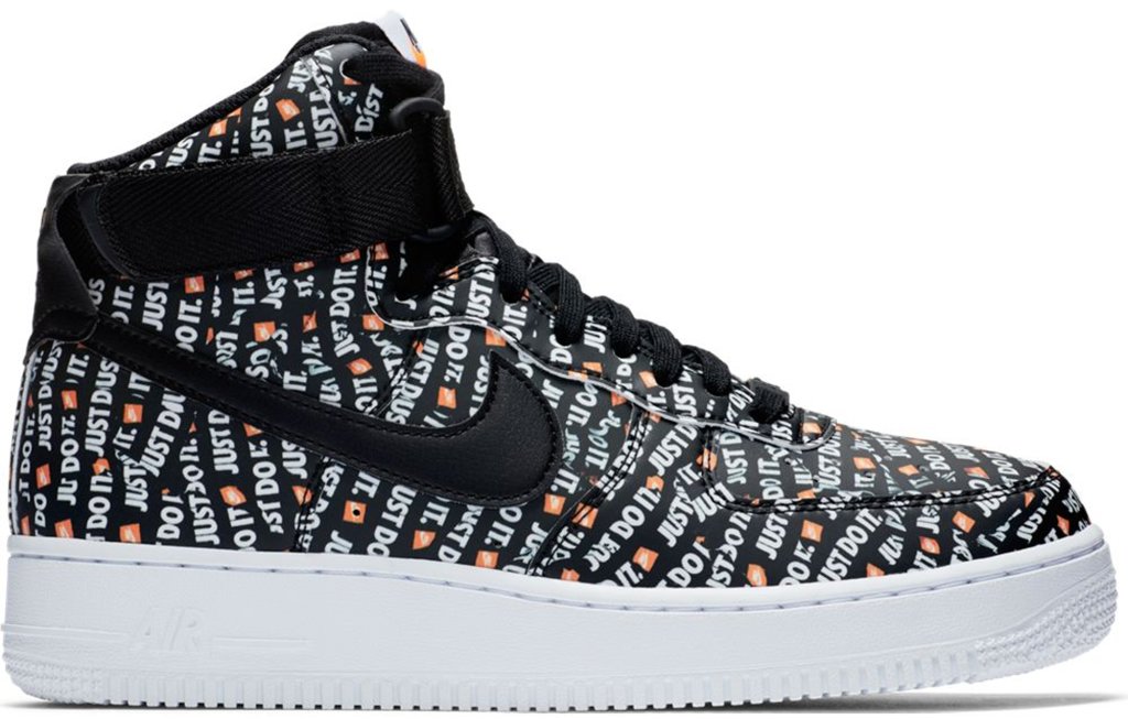 Nike Air Force 1 High Just Do It Pack Black (W) Black/Black-White-Total Orange (AO5138-001)