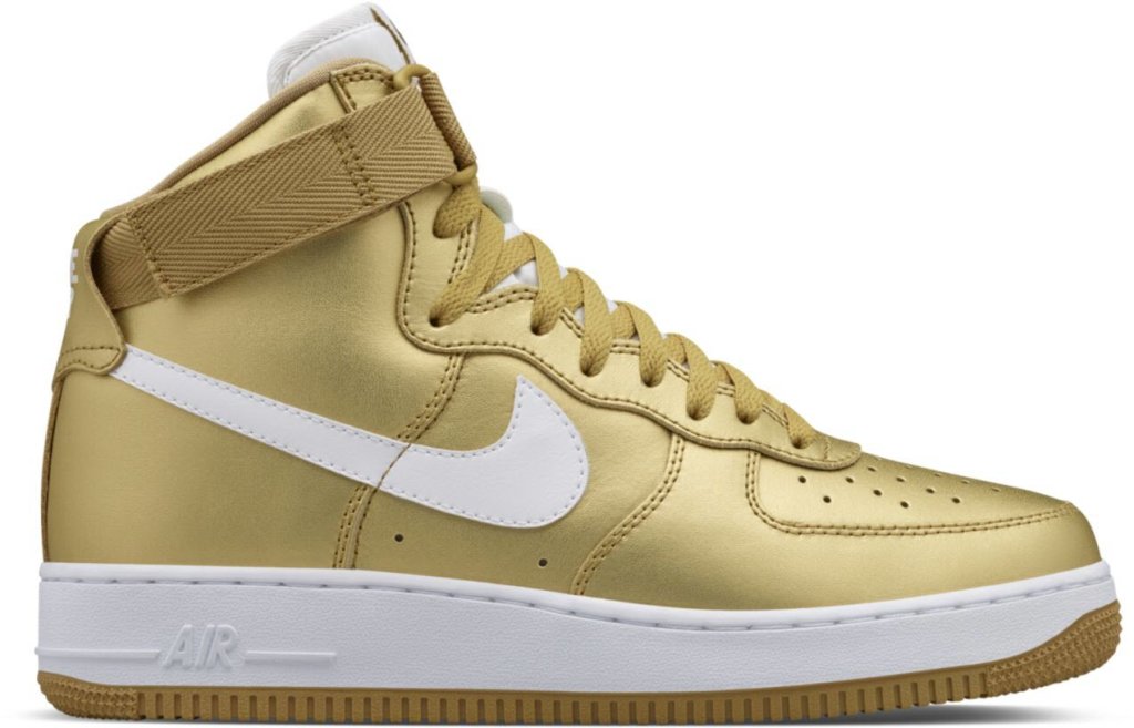 Nike Air Force 1 High Metallic Gold Metallic Gold/White (823297-700)