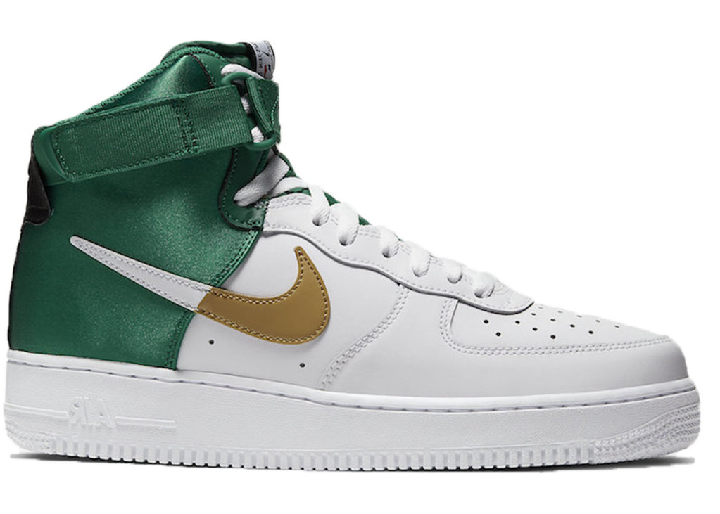 Nike Air Force 1 High NBA Celtics White/Green/Gold (BQ4591-100)