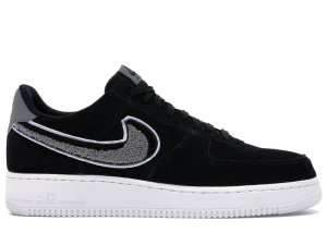 Nike Air Force 1 Low 3D Chenille Swoosh Black Cool Grey Black/White-Cool Grey-White (823511-014)