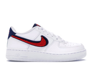 Nike Air Force 1 Low 3D Chenille Swoosh USA (GS) White/University Red-Blue Void (AO3620-101)