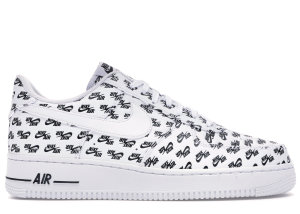 Nike Air Force 1 Low All Over Logo White White/White-Black (AH8462-100)