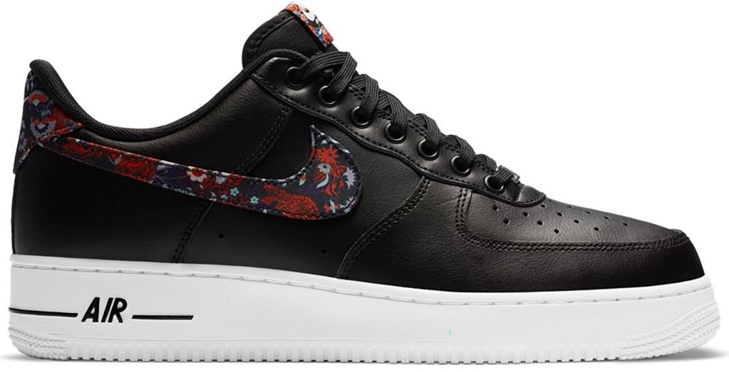Nike Air Force 1 Low Black Floral Black/White-Game Royal-Multi-Color (CZ7933-001)