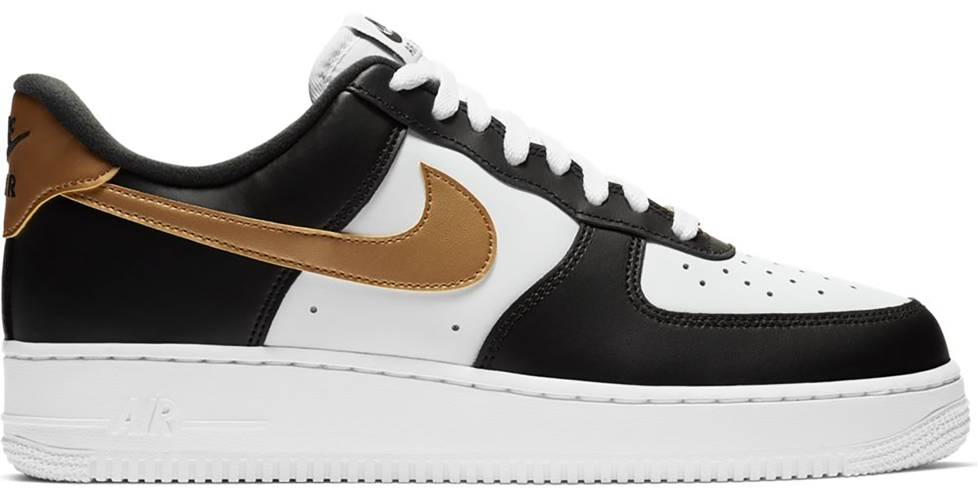 nike air force 1 white gold black
