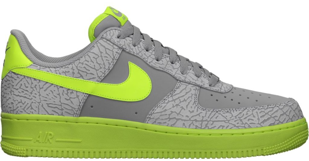 Nike Air Force 1 Low Cement Volt Wolf Grey/Volt (488298-041)