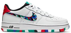 Nike Air Force 1 Low Crayon White Multi (GS) White/Hyper Blue-Neptune Green-Multi-Color (CU4632-100)