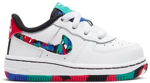 Nike Air Force 1 Low Crayon White Multi (TD) White/Hyper Blue-Neptune Green-Multi-Color (CU4635-100)