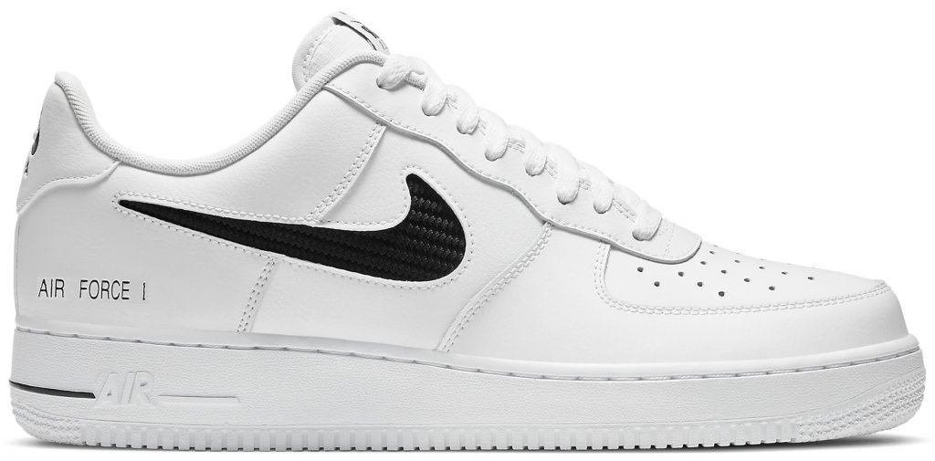 Nike Air Force 1 Low Cut Out Swoosh White Black White/Black-White (CZ7377-100)