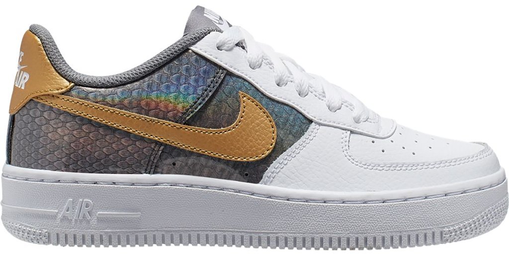 Nike Air Force 1 Low Dragon Scales White (GS) White/Anthracite-Cool Grey-Metallic Gold (CI3910-100)