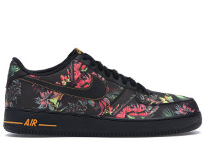 Nike Air Force 1 Low Floral (2019) Black/Multi-Color-Canyon Gold (BV6068-001)