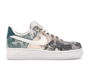 Nike Air Force 1 Low Metallic Leather (W) Summit White/Oil Grey-Bio Beige-Summit White (AO1017-100)