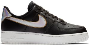 Nike Air Force 1 Low Metallic Swoosh Black (W) Black/Summit White-Metallic Gold-Metallic Platinum (AR0642-002)