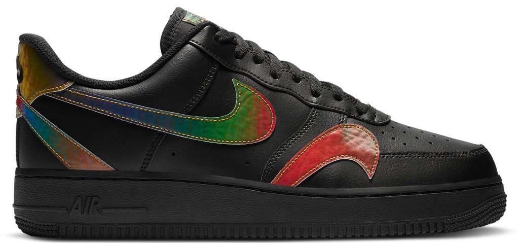 Nike Air Force 1 Low Misplaced Swooshes Black Multi Black/Reflect Silver (CZ5890-001)