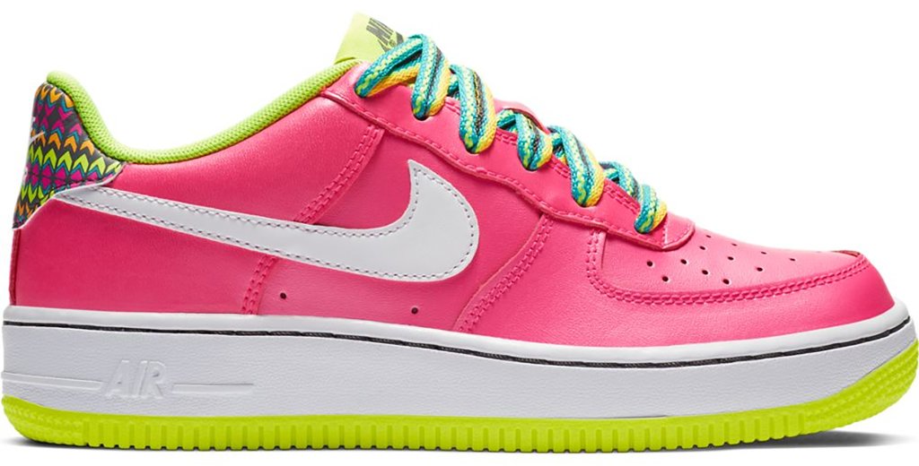 Nike Air Force 1 Low Pink Volt Aqua (GS) Pink Blast/Volt-Oracle Aqua-White (CW5761-600)