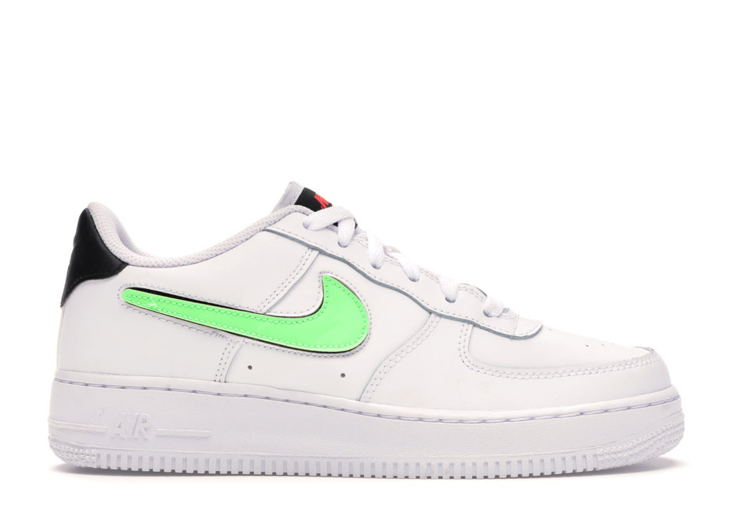 Nike Air Force 1 Low Removable Swoosh White Green Strike (GS) White/Green Strike-White-Black (AR7446-100)