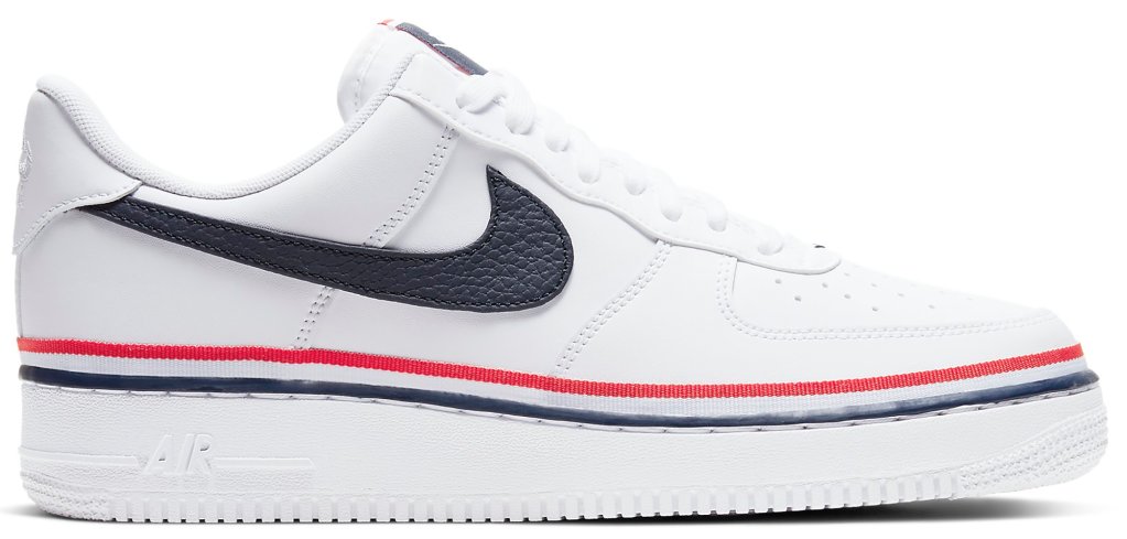 Nike Air Force 1 Low Ribbon White Blue White/White-Obsidian-Gym Red-White (CJ1377-100)