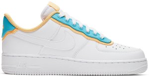 Nike Air Force 1 Low SE White Light Blue Fury Topaz Gold (W) White/White-Light Blue Fury-Topaz Gold-White (AA0287-105)