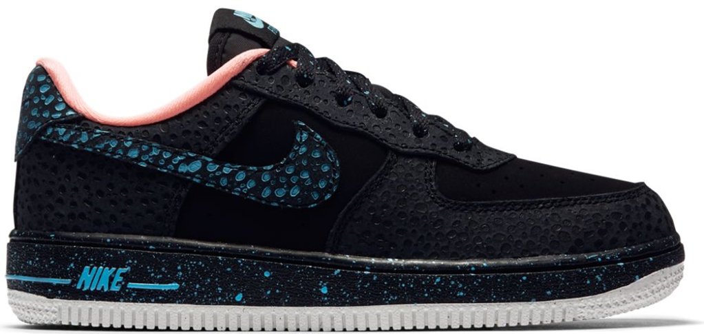 Nike Air Force 1 Low Safari Black Lagoon Crimson Pulse (GS) Black/Lagoon Pulse-Crimson Pulse (AJ4675-002)
