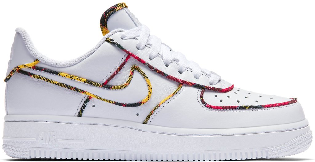 Nike Air Force 1 Low Tartan White (W) White/University Red-Amarillo (AV8218-100)