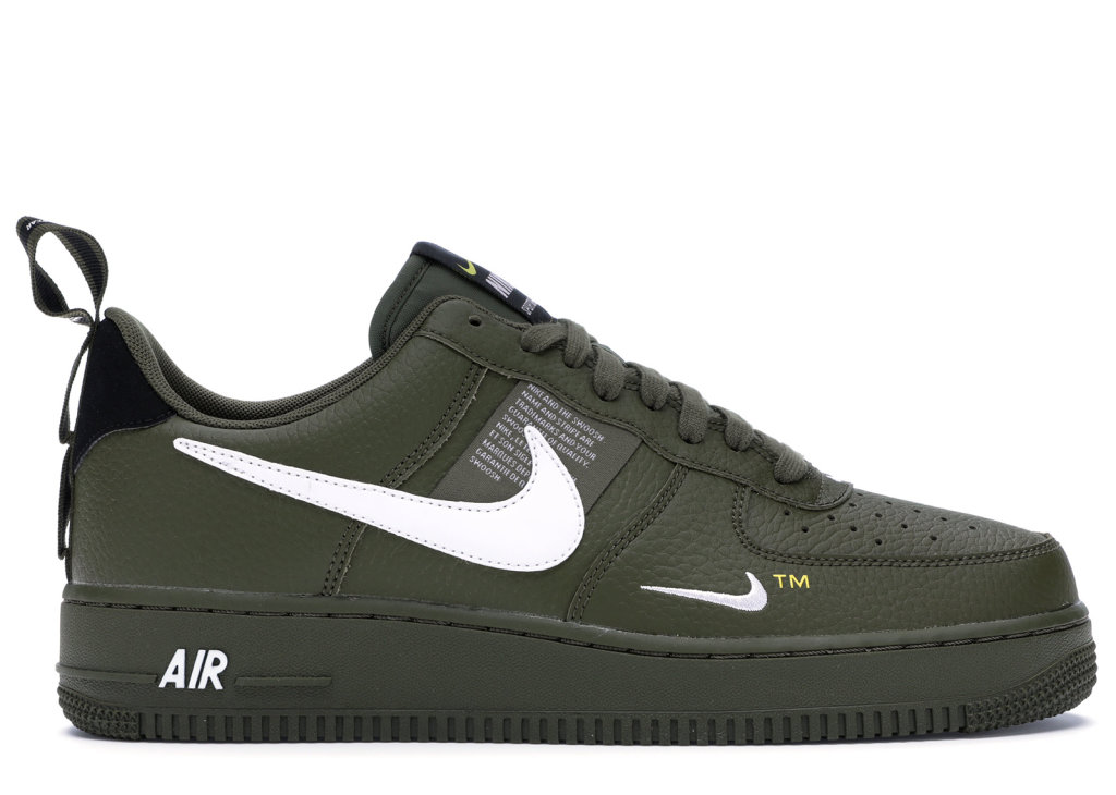 Nike Air Force 1 Low Utility Olive Canvas Olive Canvas/Black-White-Tour Yellow (AJ7747-300)