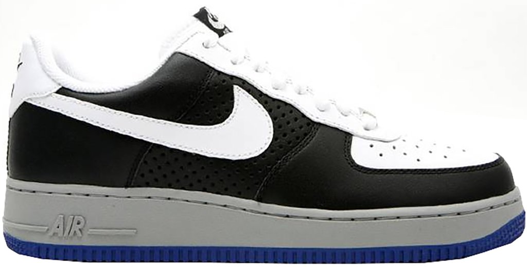 Nike Air Force 1 Low White Black Grey Royal (2008) White/White-Black-Medium Grey (315122-191)