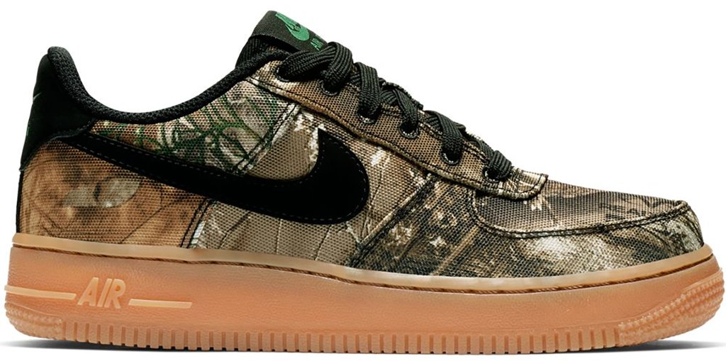 Nike Air Force 1 Low Woodland (GS) Black/Black-Aloe Green (AV0749-001)