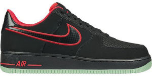 Nike Air Force 1 Low Yeezy Black/Black-Laser Crimson-Arctic Green (488298-048)