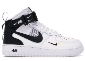 Nike Air Force 1 Mid Utility White Black (GS) White/Tour Yellow-Black (AV3803-100)