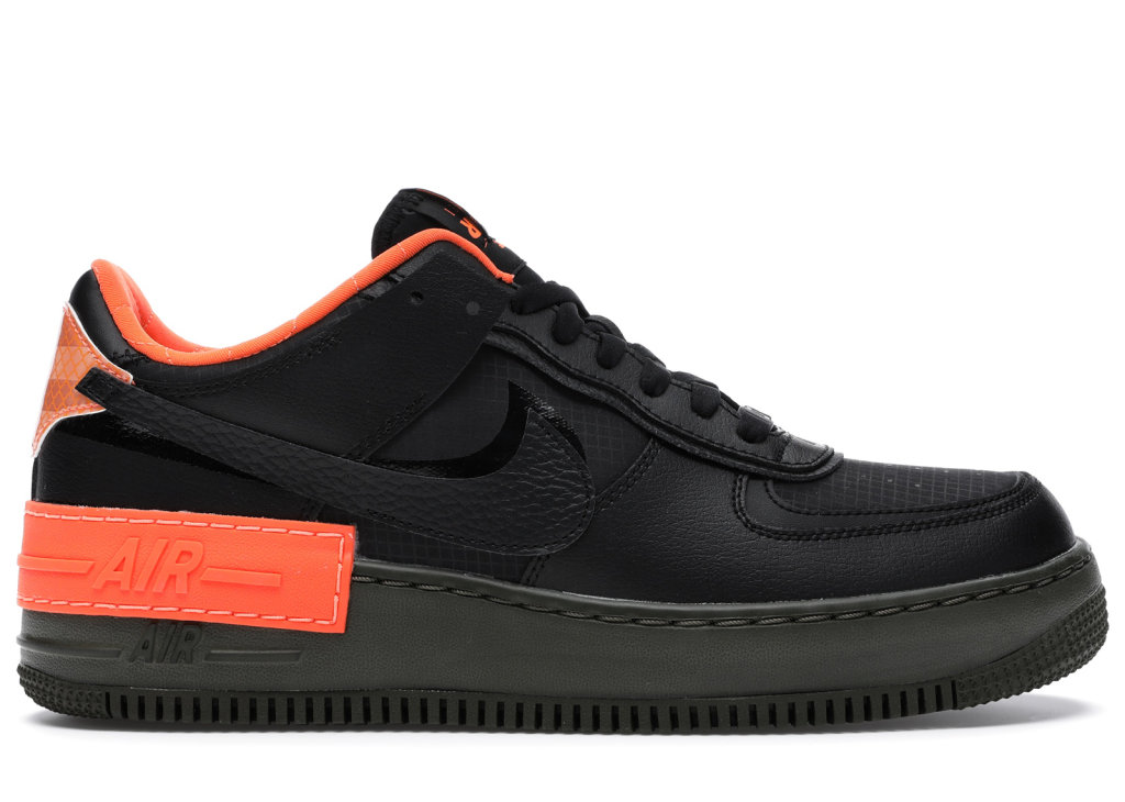 Nike Air Force 1 Shadow Black Hyper Crimson Cargo Khaki (W) Black/Hyper Crimson-Cargo Khaki-Back (CQ3317-001)