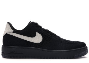 Nike Air Force 1 Flyknit Low Black Metallic Silver Black/Metallic Silver-Black (908670-001)
