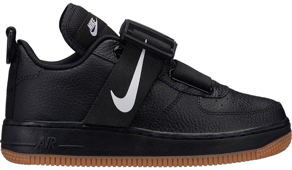 Nike Air Force 1 Utility Black Gum (GS) Black/White-Gum Medium Brown (AJ6601-003)