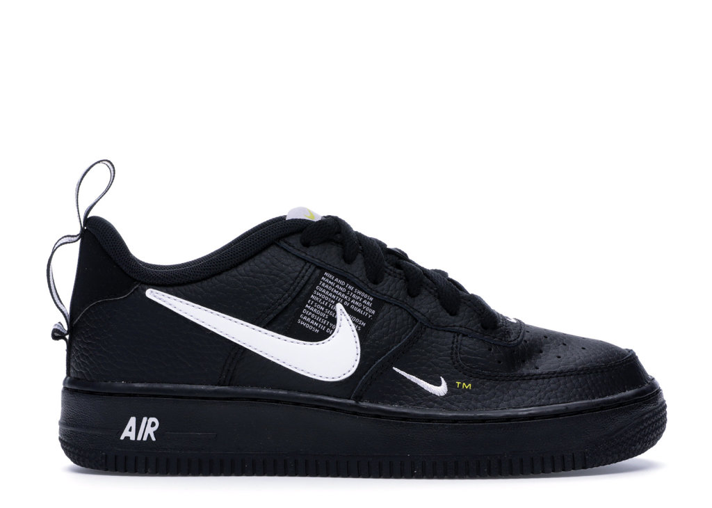 Nike Air Force 1 Utility Black White (GS) Black/White-Tour Yellow (AR1708-001)