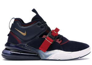 Nike Air Force 270 Olympic Obsidian/Metallic Gold-Gym Red-White (AH6772-400)