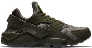 Nike Air Huarache Run Camo Green Cargo Khaki/Volt-Sequoia-Gum Dark Brown (AT6156-300)