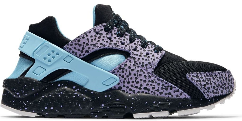 Nike Air Huarache Run Safari Pack Purple Pluse (GS) Black/Purple Pulse-Summit White-Lagoon Pulse (AJ3690-001)