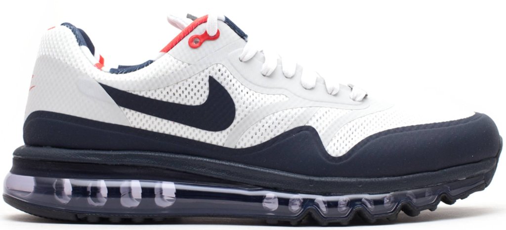 Nike Air Max 1 2013 London White/Dark Obsidan-University Red-Neutral Grey (586364-106)