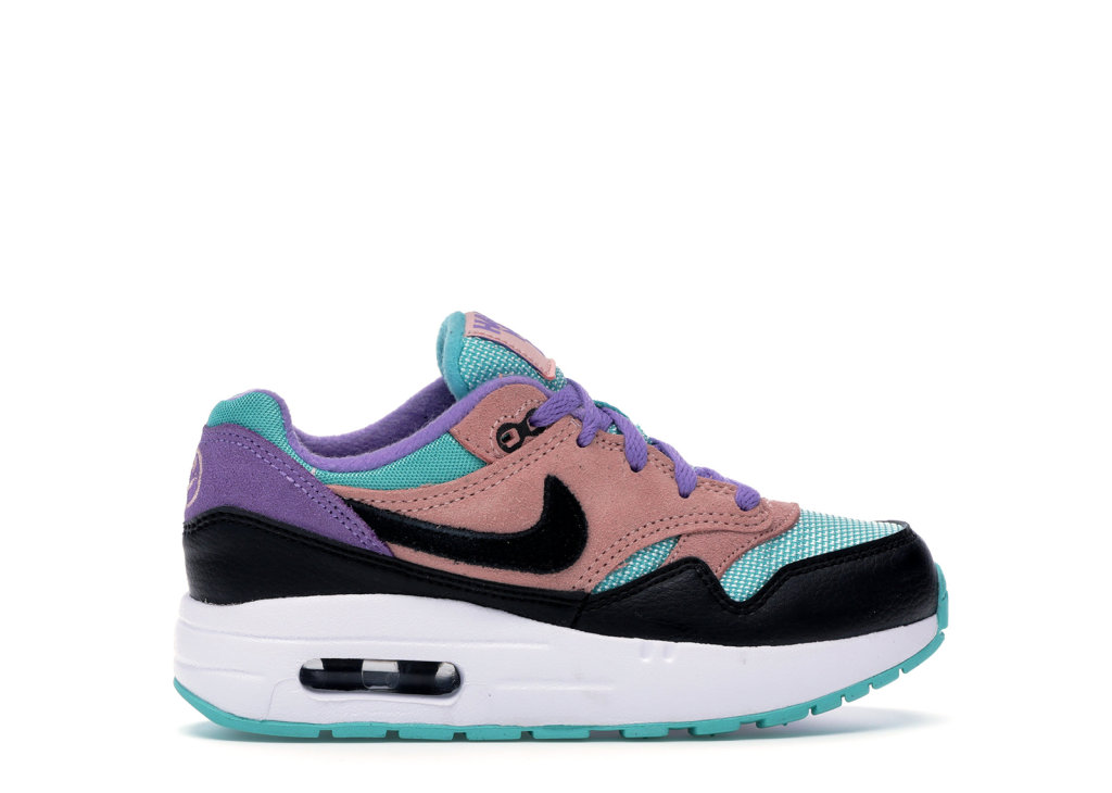 Nike Air Max 1 Have a Day (PS) Black/White-Space Purple-Bleached Coral-Hyper Jade (BQ7213-001)