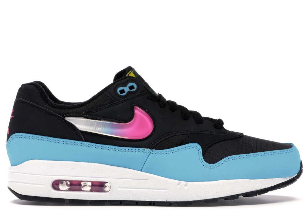 Nike Air Max 1 Jelly Swoosh Black Fuchsia Blue Fury Black/Laser Fuchsia-Blue Fury (CI2450-001)