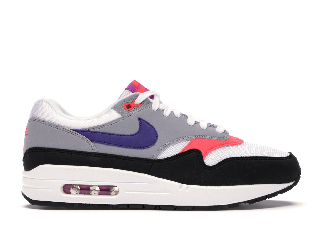 Nike Air Max 1 Raptors (W) White/Court Purple-Wolf Grey-Pink Flash (319986-114)