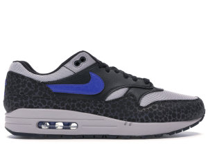 Nike Air Max 1 Safari Reflective Black Off Noir/Atmosphere Grey-Hyper Blue (BQ6521-001)
