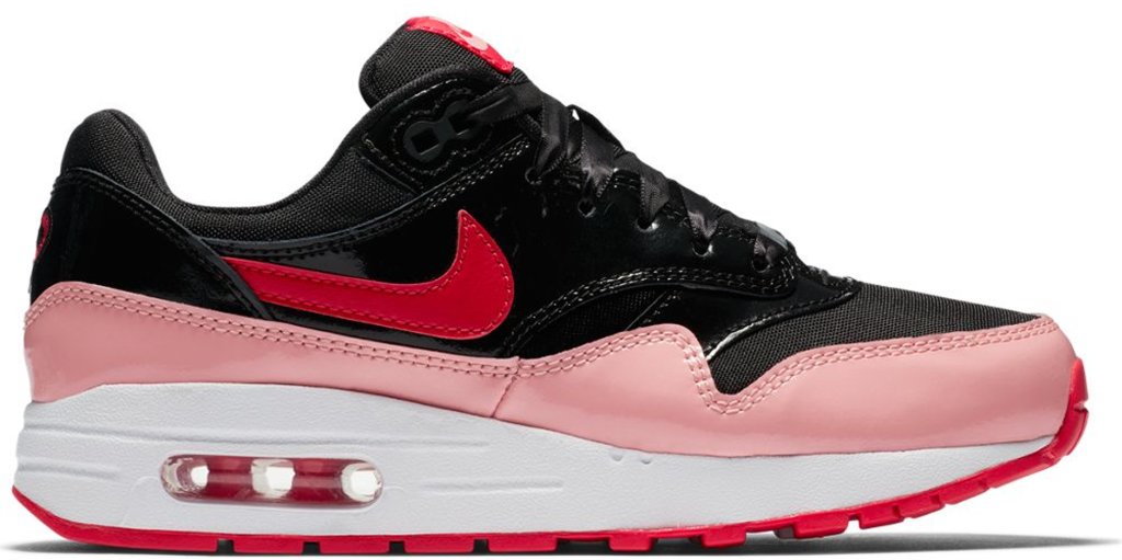 Nike Air Max 1 Valentine’s Day 2018 (GS) Black/Speed Red-Bleached Coral (AO1026-001)