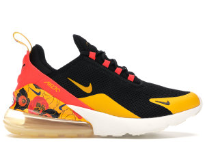 Nike  Air Max 270 Floral Black Crimson Gold (W) Black/Bright Crimson-University Gold (AR0499-005)